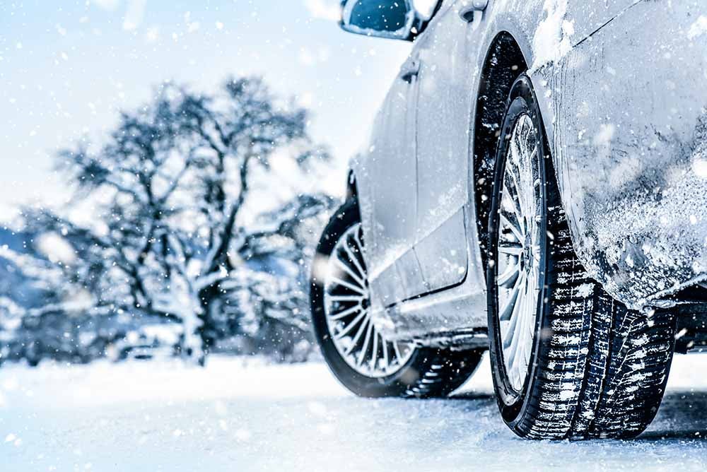 A car outside during winter