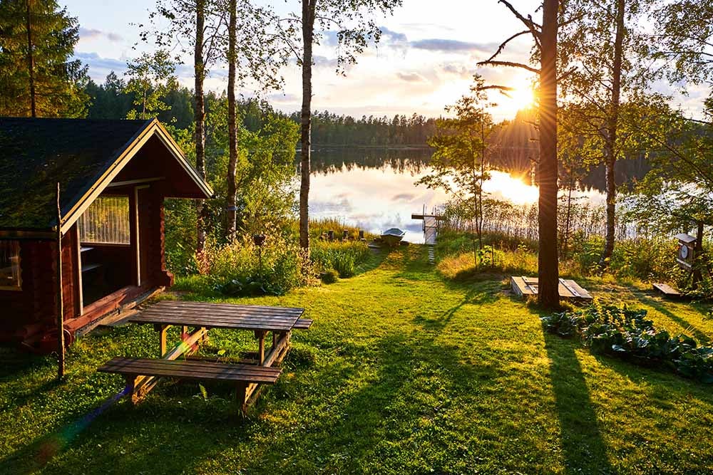 A cottage in the summer