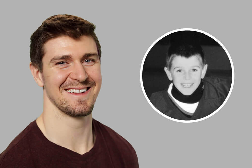 Photo d'enfance et actuelle de Mark Scheifele