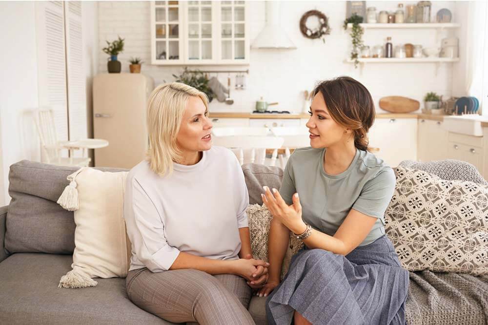 Two women having a conversation