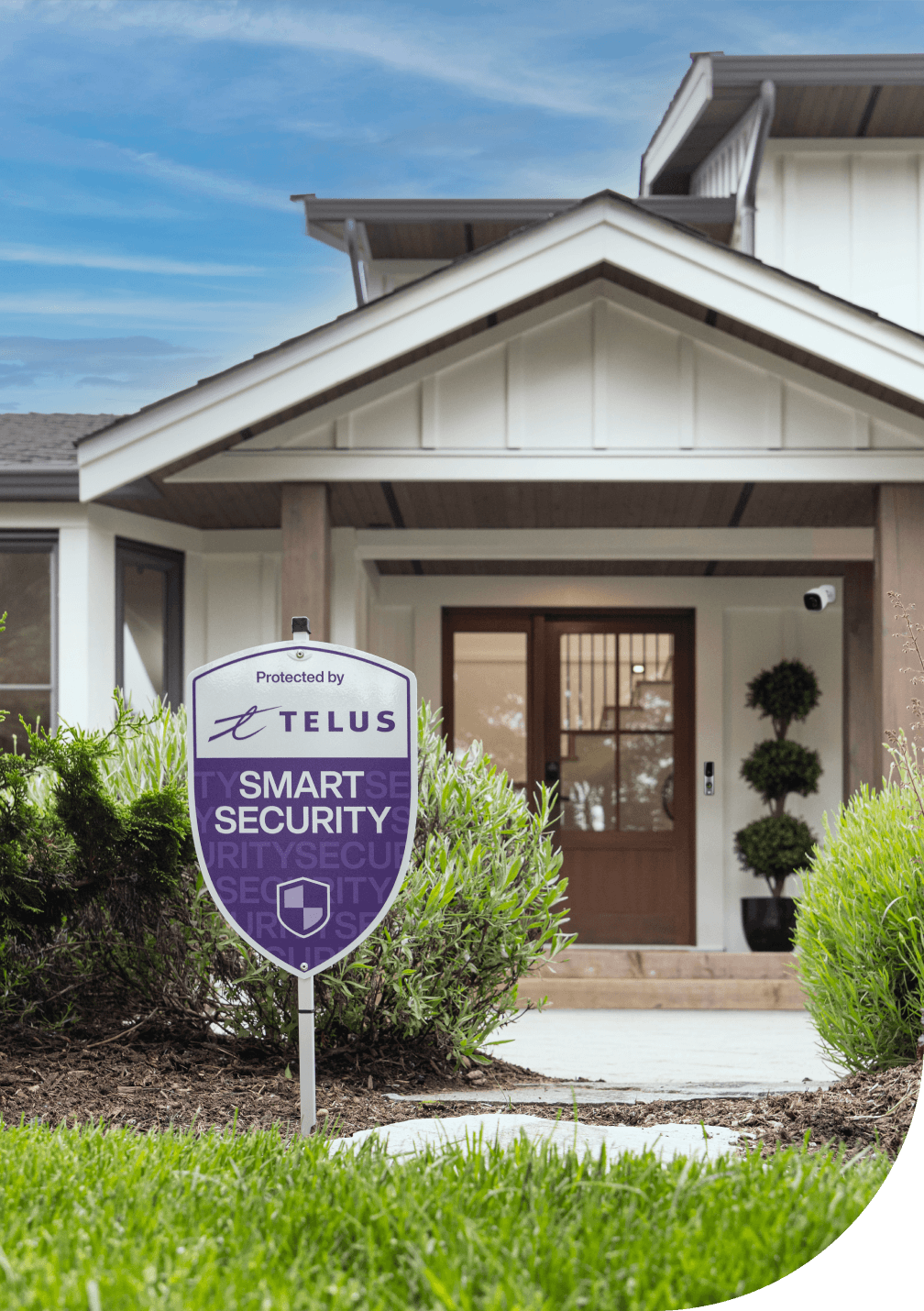 Large suburban house protected by Telus SmartHome Security and home insurance